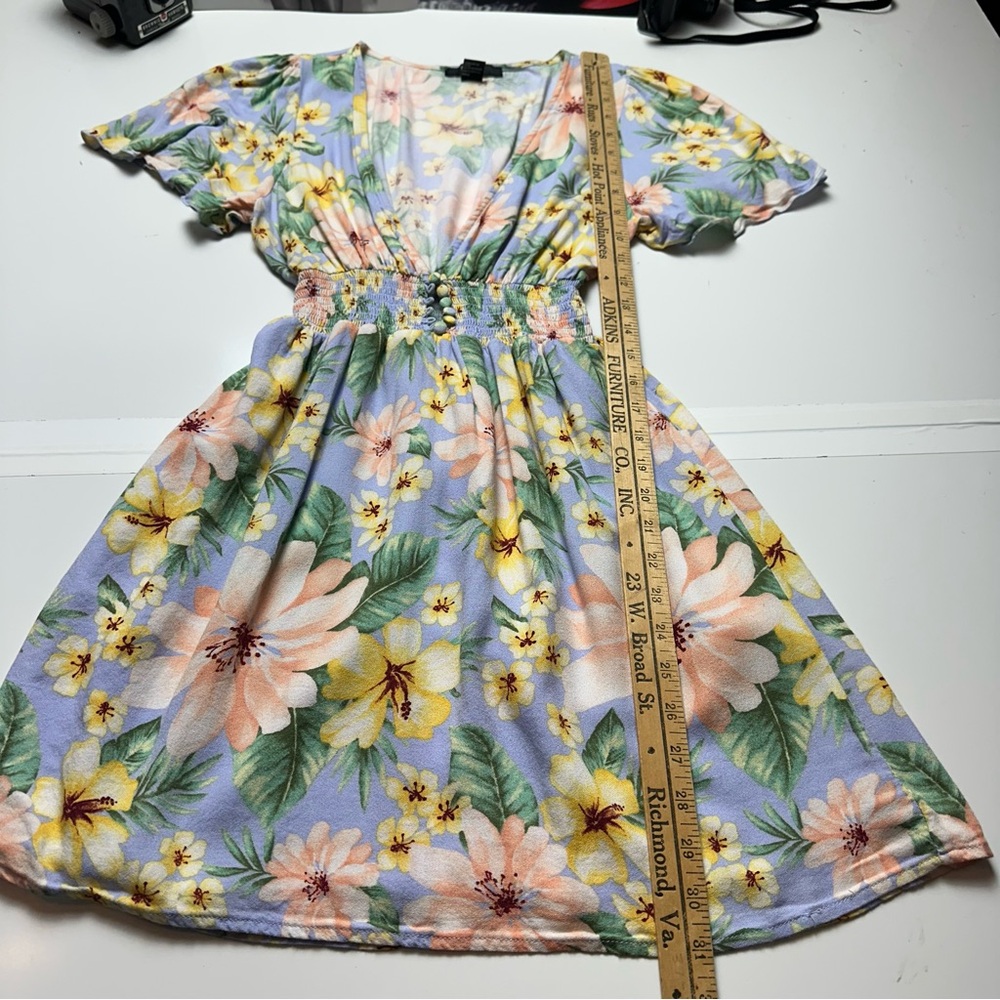 Y2K Forever 21 Floral Tea Dress | Rayon Cottagecore Garden Party Spring Mini - Picture 9 of 13
